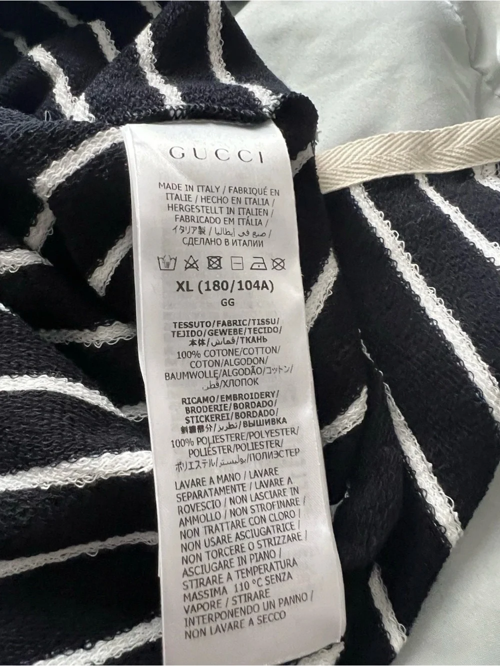 BNWT Gucci Resort Exclusive Striped Jersey Polo Sweatshirt ,Unisex XL,RT 1980.00